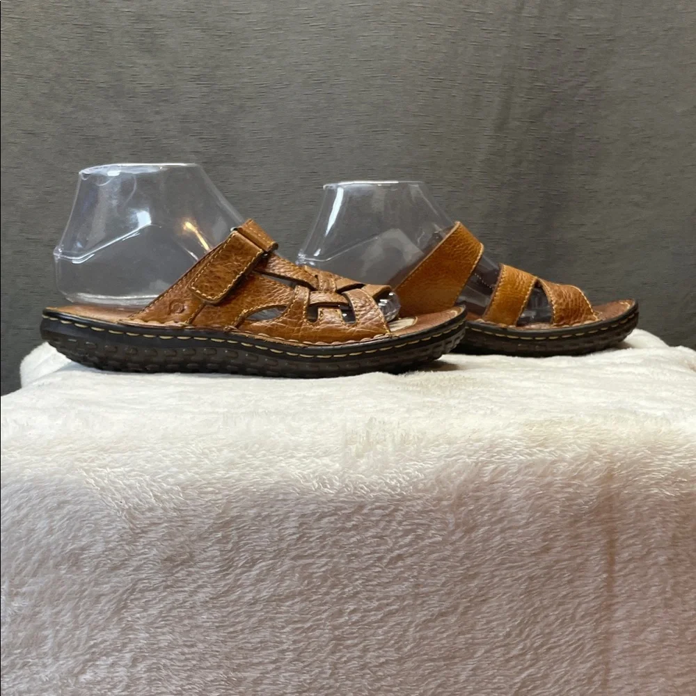 Born Brown Leather Slide‎ Sandals
